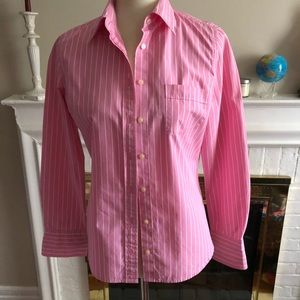J.CREW Women PINK/WHITE STRIPED Shirt S